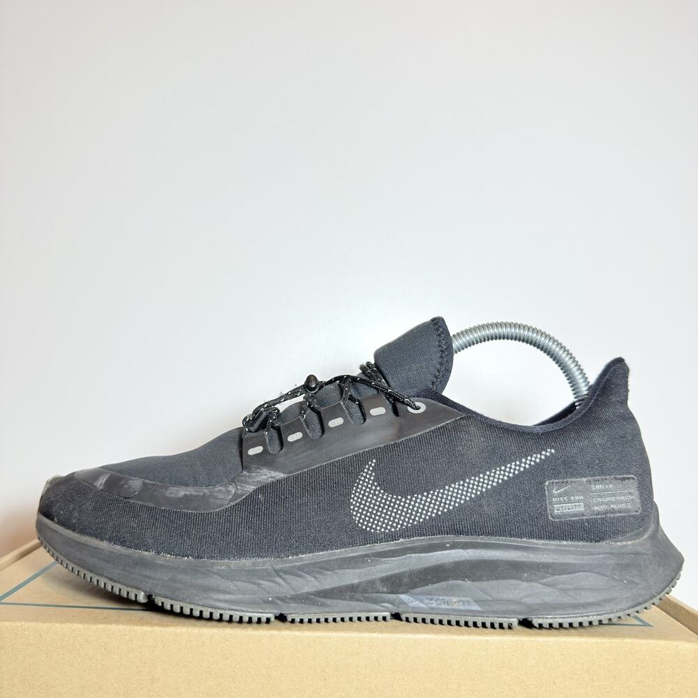 Nike Air Zoom Pegasus 35 Shield Mens 10 Black Running Shoes Weatherized Water